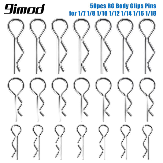 9IMOD 50/100Pcs RC Body Clips 1/7 1/8 1/10 1/12 1/14 1/16 1/18 Metal R Buckles Car Truck Buggy Shell Pins RC Cars Parts