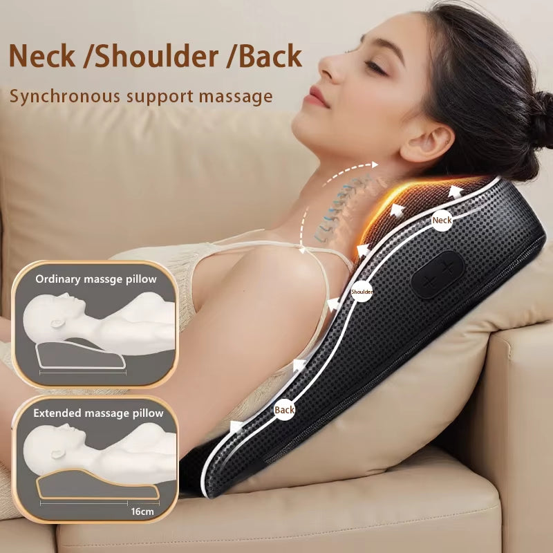 Manufacturer Direct Electric Shiatsu Head Neck Cervical Ttraction Body Massager Car Back Pillow with Heating Vibrating Massage D