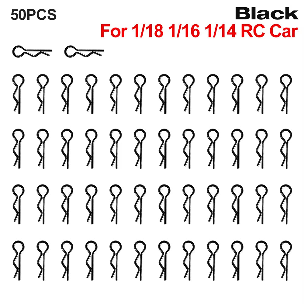 9IMOD 50/100Pcs RC Body Clips 1/7 1/8 1/10 1/12 1/14 1/16 1/18 Metal R Buckles Car Truck Buggy Shell Pins RC Cars Parts