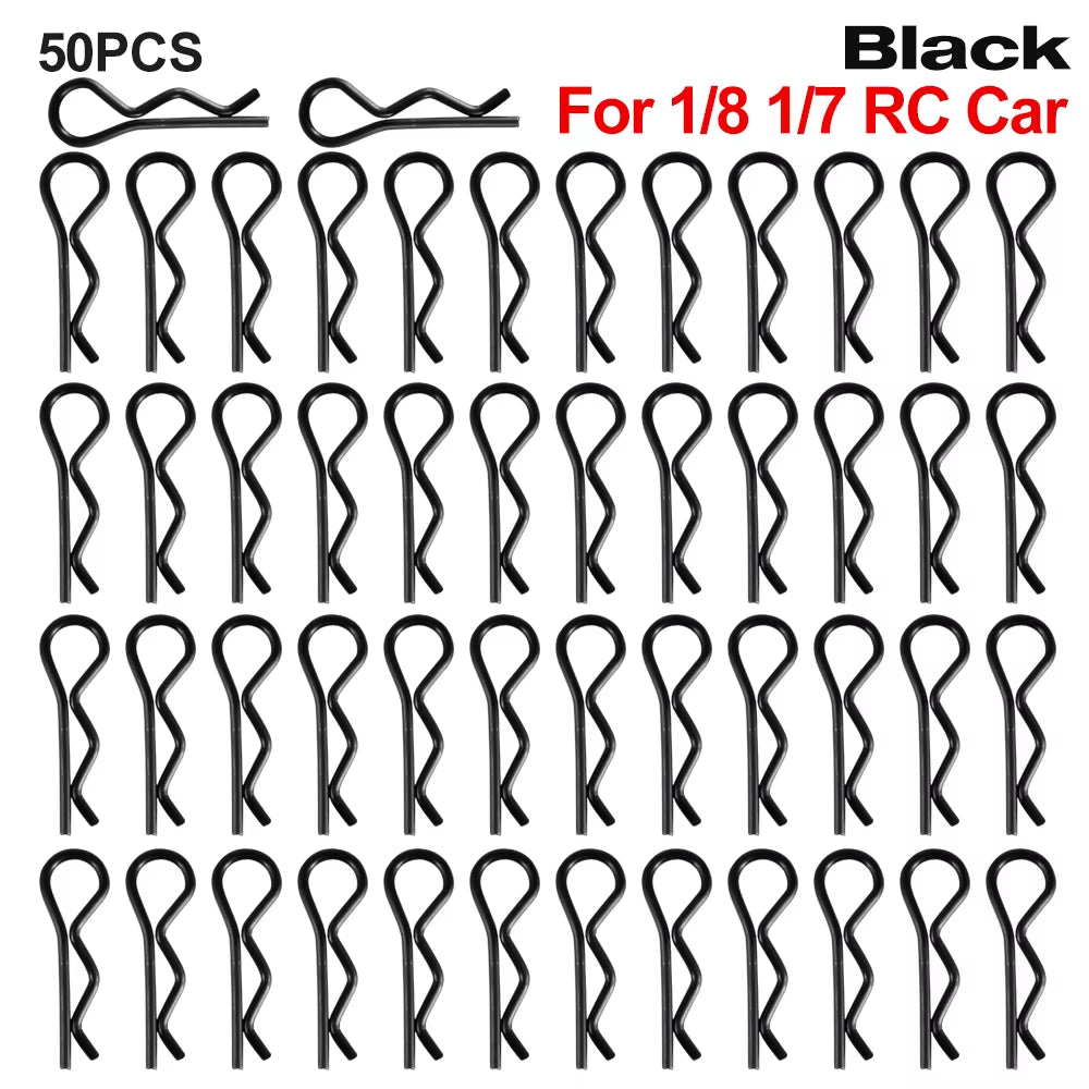 9IMOD 50/100Pcs RC Body Clips 1/7 1/8 1/10 1/12 1/14 1/16 1/18 Metal R Buckles Car Truck Buggy Shell Pins RC Cars Parts