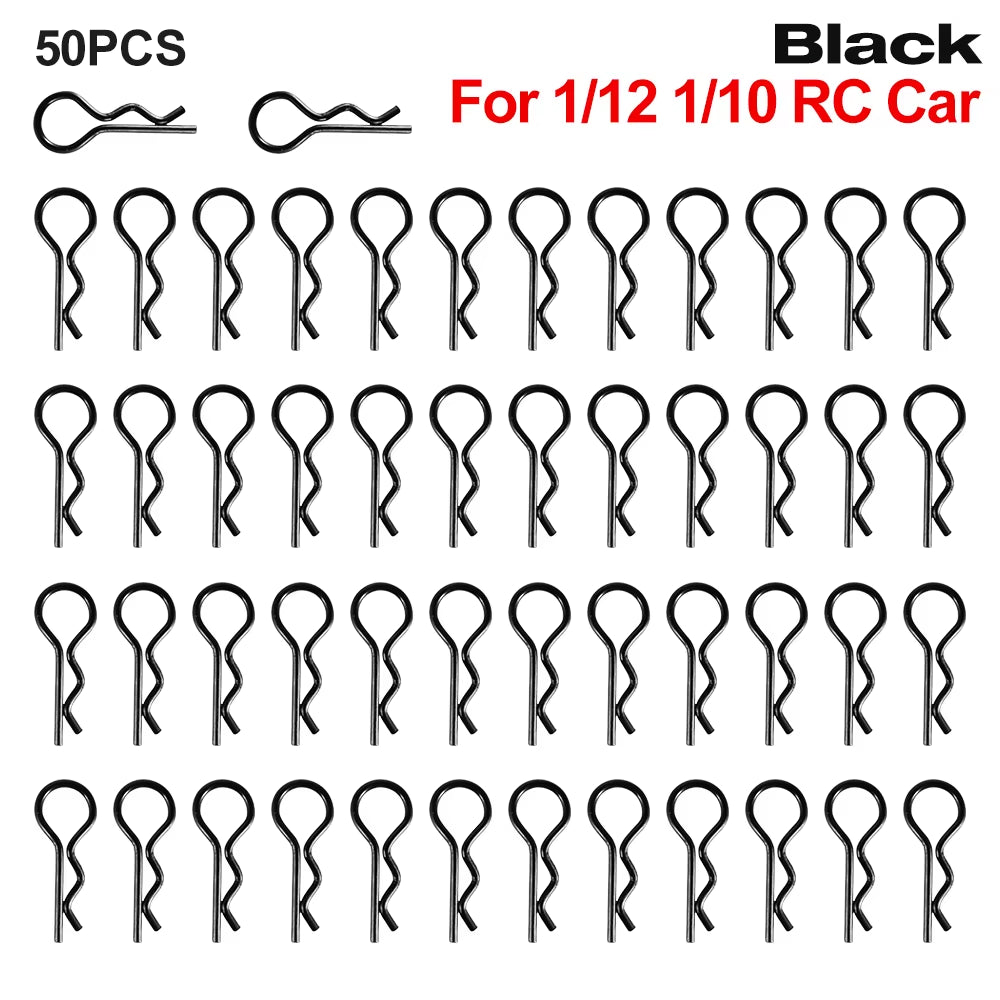 9IMOD 50/100Pcs RC Body Clips 1/7 1/8 1/10 1/12 1/14 1/16 1/18 Metal R Buckles Car Truck Buggy Shell Pins RC Cars Parts