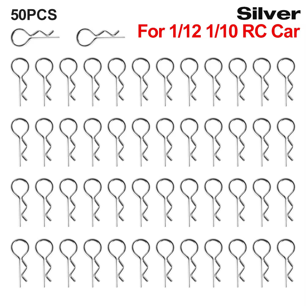 9IMOD 50/100Pcs RC Body Clips 1/7 1/8 1/10 1/12 1/14 1/16 1/18 Metal R Buckles Car Truck Buggy Shell Pins RC Cars Parts